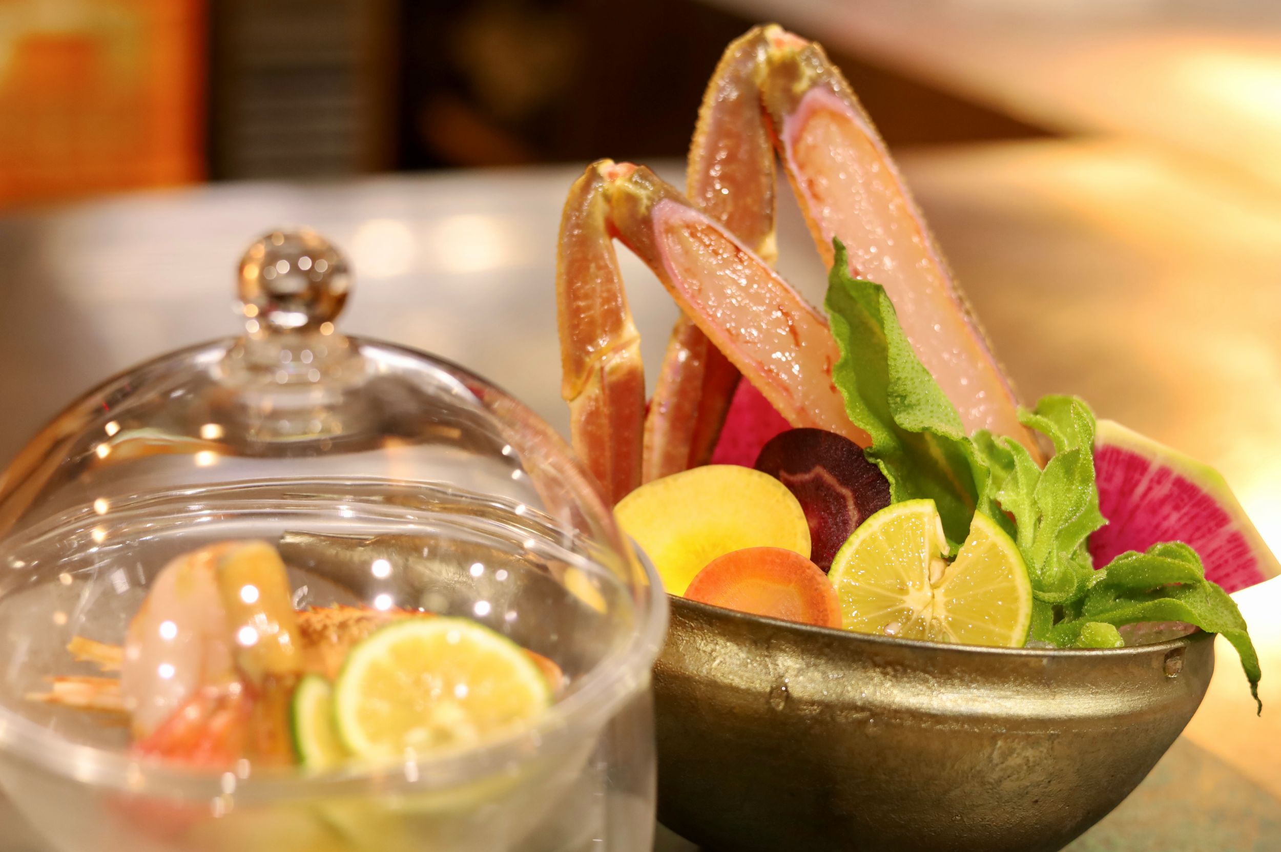 料理人が仕上げる蟹料理