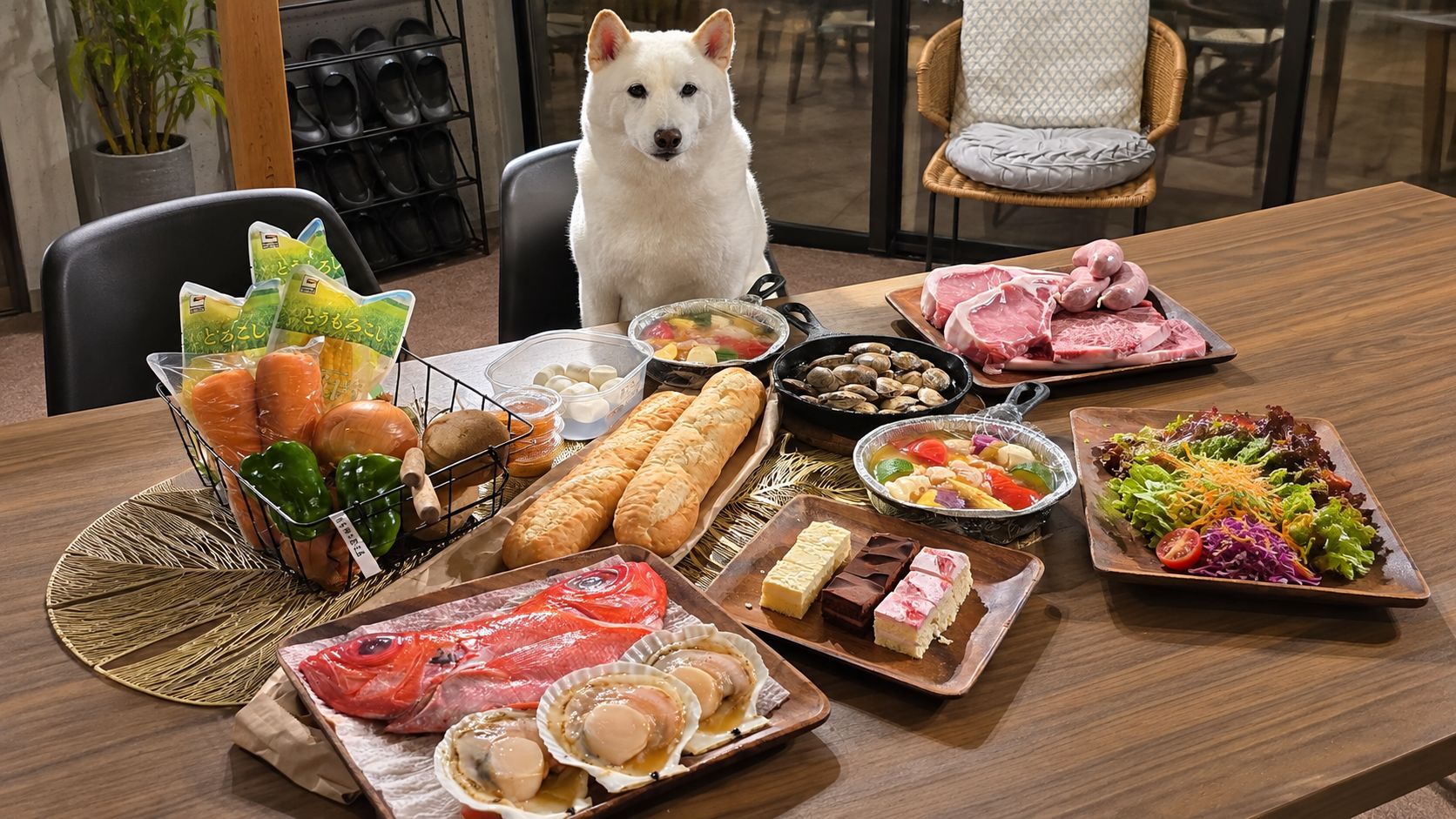 愛犬と過ごすヴィラのテラス