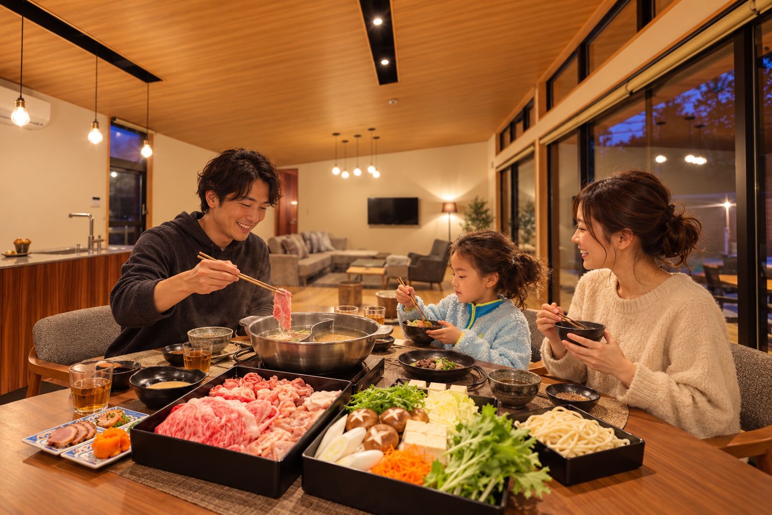 山梨のブランド肉3種のしゃぶしゃぶ